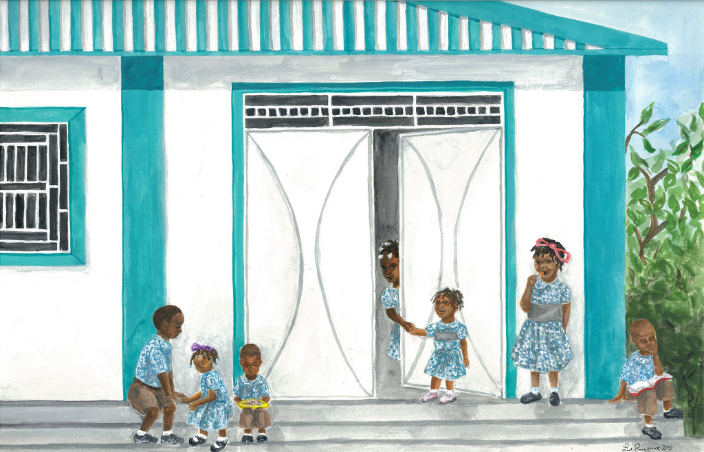 Painting of future cafeteria by Artist Lisl Rucket, 2011 team member. 