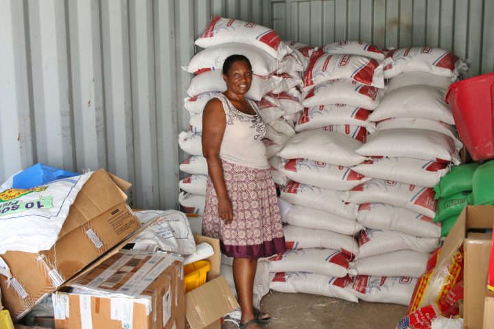 Some of the beans and rice for distribution following Hurricane Matthew.